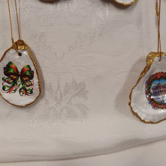 Glorious Gold #4 12 Days of Christmas Oyster Shell Ornaments + 2 Bonus Ornaments - Picture 5 of 12